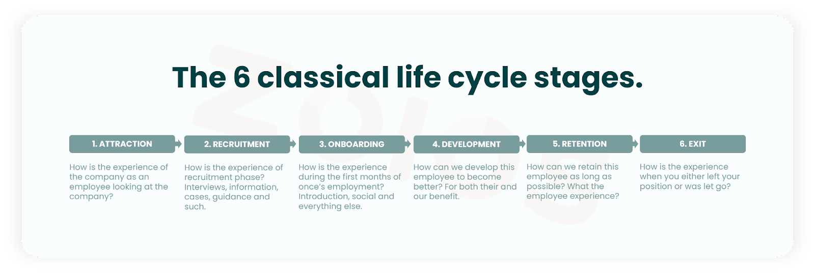 Overview of the 6 classic life cycle stages